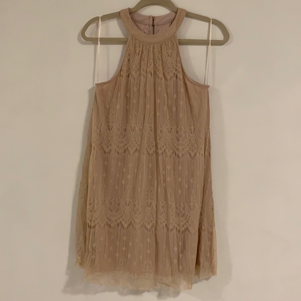 ASTR Pale Pink/Tan Dress - Chic & Elegant
